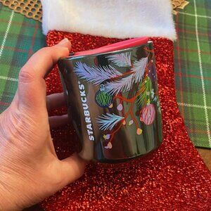 Starbucks Limited Edition Holiday Luster Metallic Ceramic Mug Cup with Lid